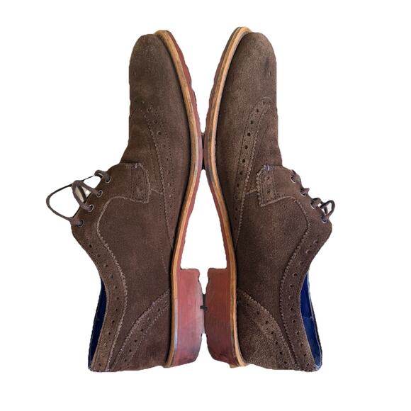 Ted Baker Prycce Brown Suede Derby Brogues Men’s Shoes Sz 10